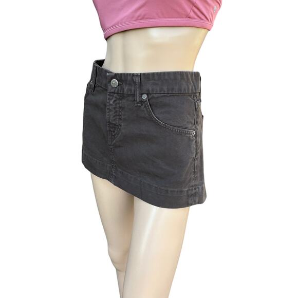 New Citizens of Humanity by Jerome Dahan Brown Jean Denim Micro Mini Skirt 28 - Picture 3 of 12